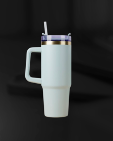 Copo Térmico Quencher com Alça e Canudo - 1,18L - Branco Glacial