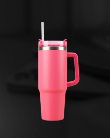 Copo Térmico Quencher com Alça e Canudo - 1,18L - Flamingo Pink
