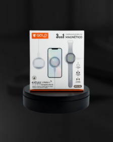 Carregador Sem Fio Magnético 3 em 1 A'Gold BTE-56 – 15W
